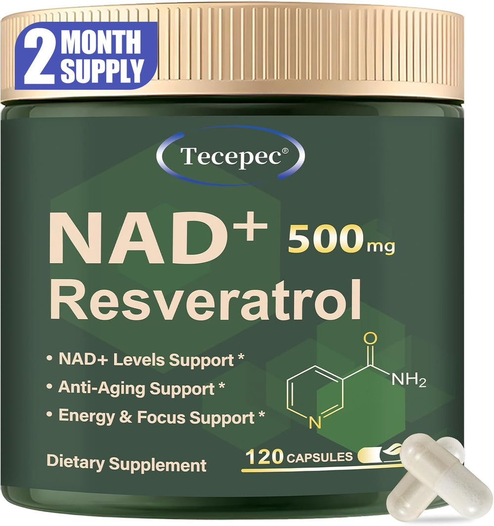 Tecepec NAD+ 650mg liposomal supplement bottle