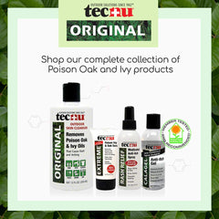 Tecnu Original bottle with label close-up emphasizing first-step treatment guidance