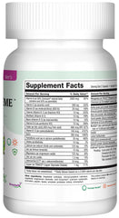 Nutrition facts panel on teen multivitamin bottle