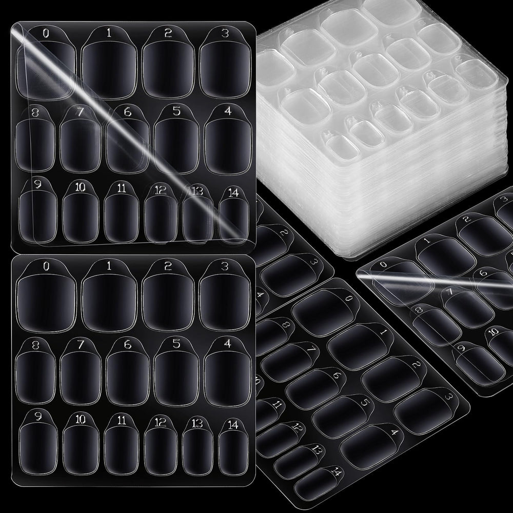 Teenitor nail adhesive tabs close-up showing 15 sizes for precise fit