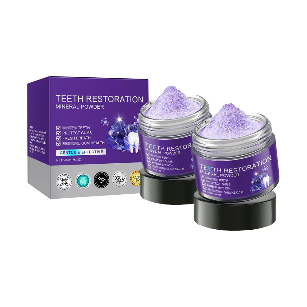 Teeth restoration mineral powder container and powder