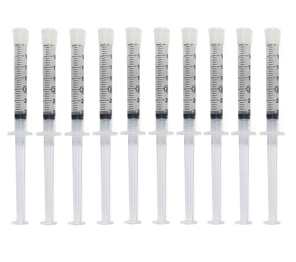 Teeth whitening gel syringe 22% carbamide peroxide illustration