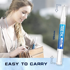 Product shot showing whitening pen with shade guide