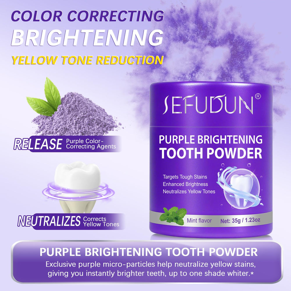 Brighter teeth after using whitening powder