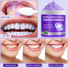 Daily whitening routine with toothbrush and powder