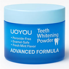 UOYOU Teeth Whitening Powder jar with mint label