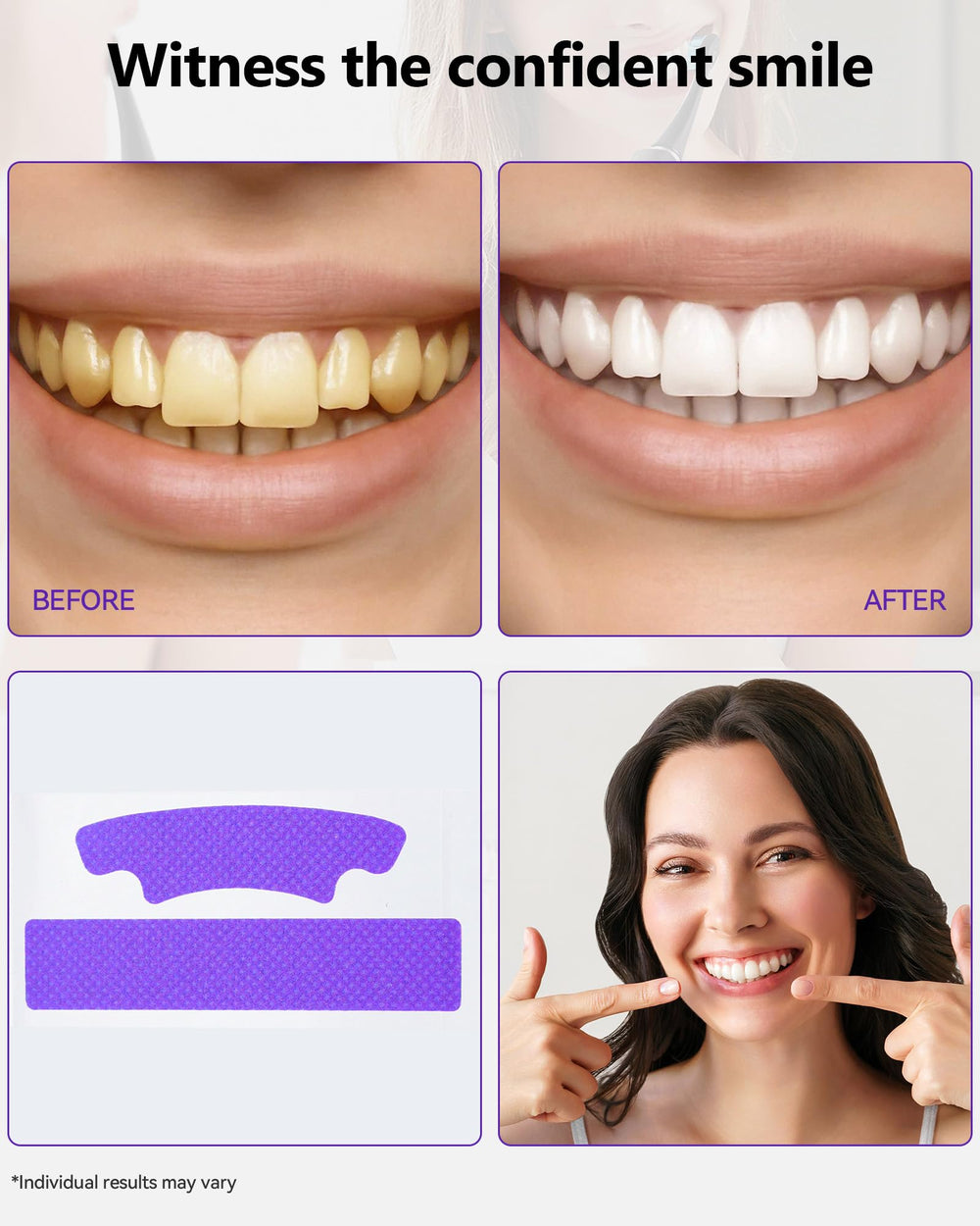 Enamel-safe whitening strips designed for sensitive teeth