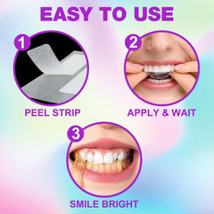 Close-up of whitening strip on enamel