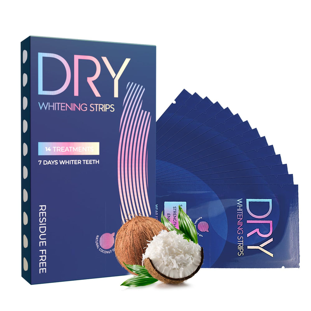 Coconut oil flavored teeth whitening strips box front
