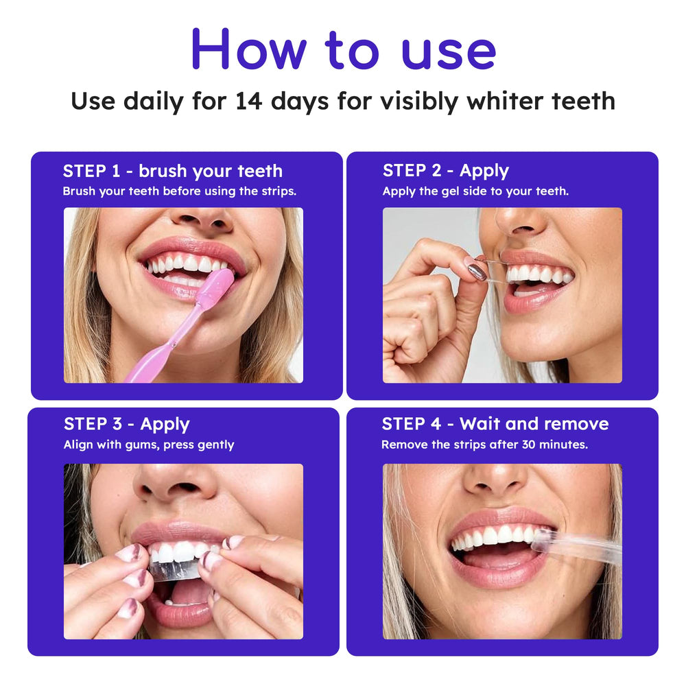Before and after whitening showing stain removal