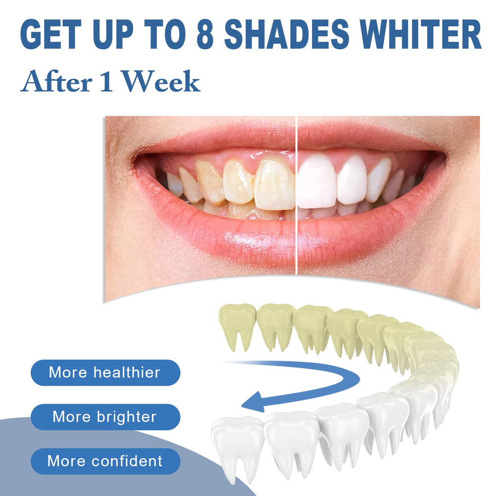 Smile showing whiter teeth after using the essence pen