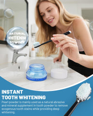 Mint-flavored teeth whitening powder promoting fresh breath