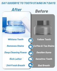 Toothbrush with whitening powder applied for cleaning