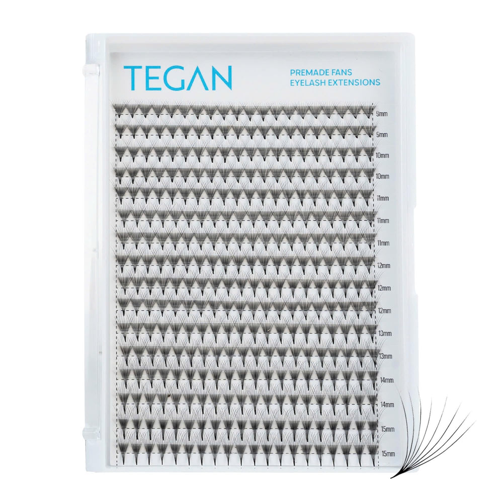 TEGAN LASH 320 premade fans tray for efficient volume application