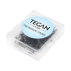 TEGAN LASH 500 promade fans close-up: lightweight lashes for comfortable wear.