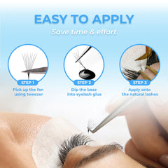 TEGAN LASH thin base design blends with natural lashes for a seamless look