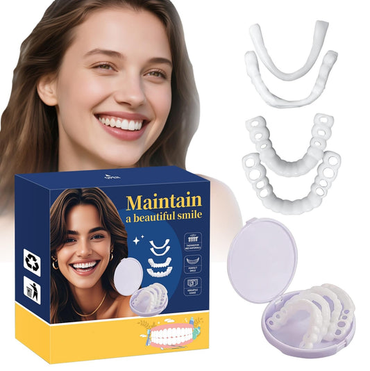 Man and woman smiling with natural-looking temporary veneers