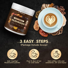 8oz bottle packaging for ten-in-one mushroom powder