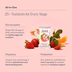 Tend Prenatal Bar Strawberry Patch packaging with nutrition information