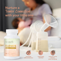 Mother breastfeeding with tenderMa Elevate product nearby