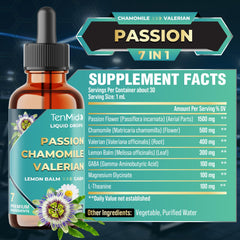 Close-up of Tenmido Passion Flower Drops label