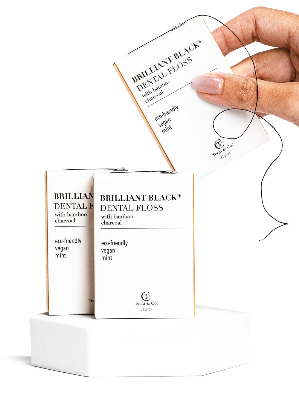 Hero image of Terra & Co Brilliant Black Dental Floss 3-Pack