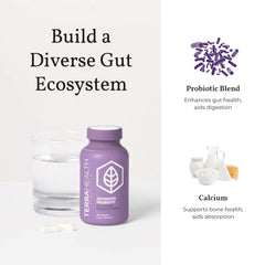 Concept image of gut health and clear skin connection