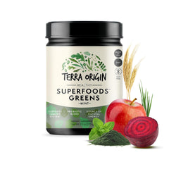 TERRA ORIGIN Greens Powder Mint bottle front view