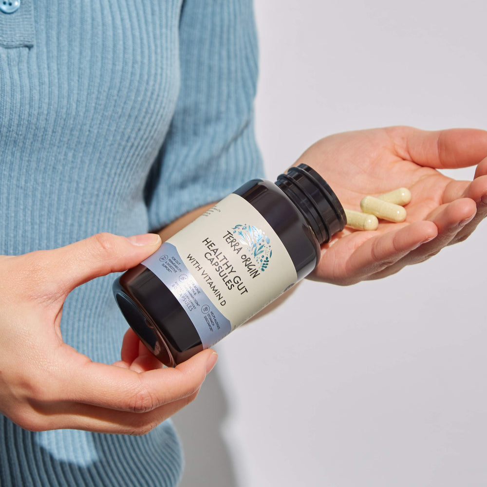 Non-GMO, gluten-free, dairy-free, soy-free Terra Origin label