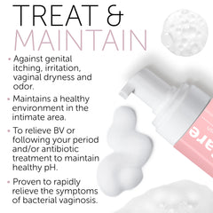 Terramed Just Think Comfort feminine wash foamy texture suggesting gentle cleansing