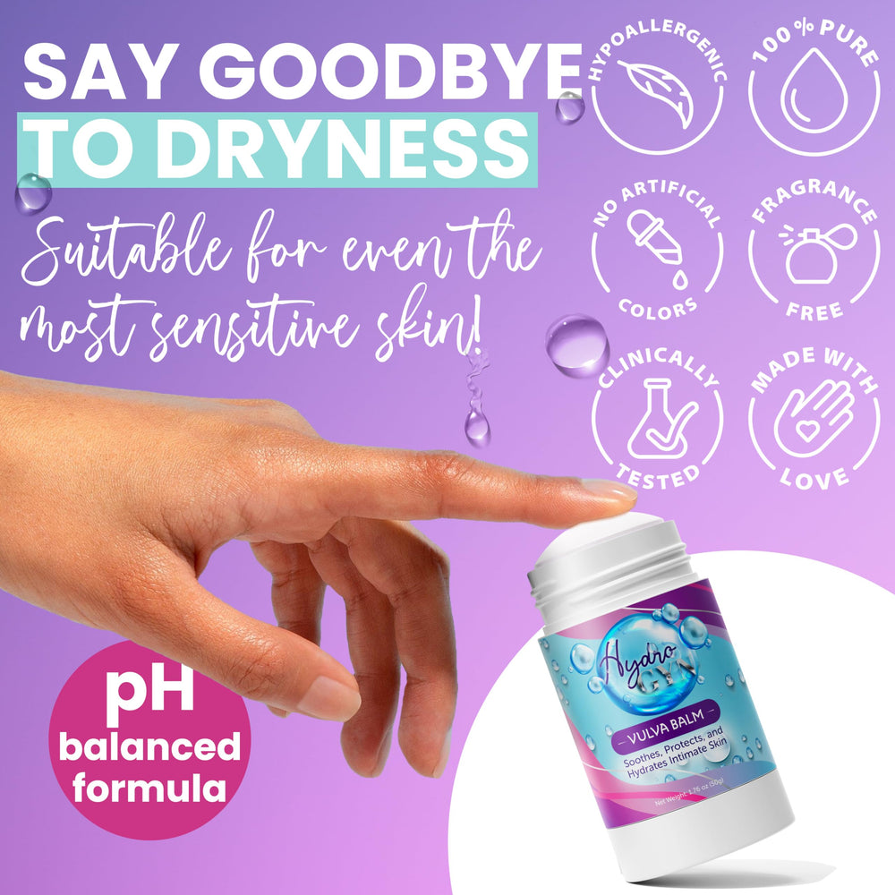 Terramed HydroGyn Vulva Balm hands applying gentle cream for comfort