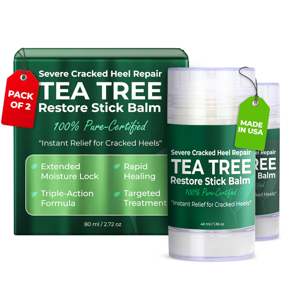 Terramed Just Think Comfort foot balm stick in action for mess-free hydration on dry feet.