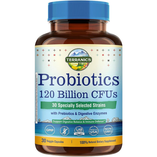 Terranics Probiotics 120 Billion CFU bottle