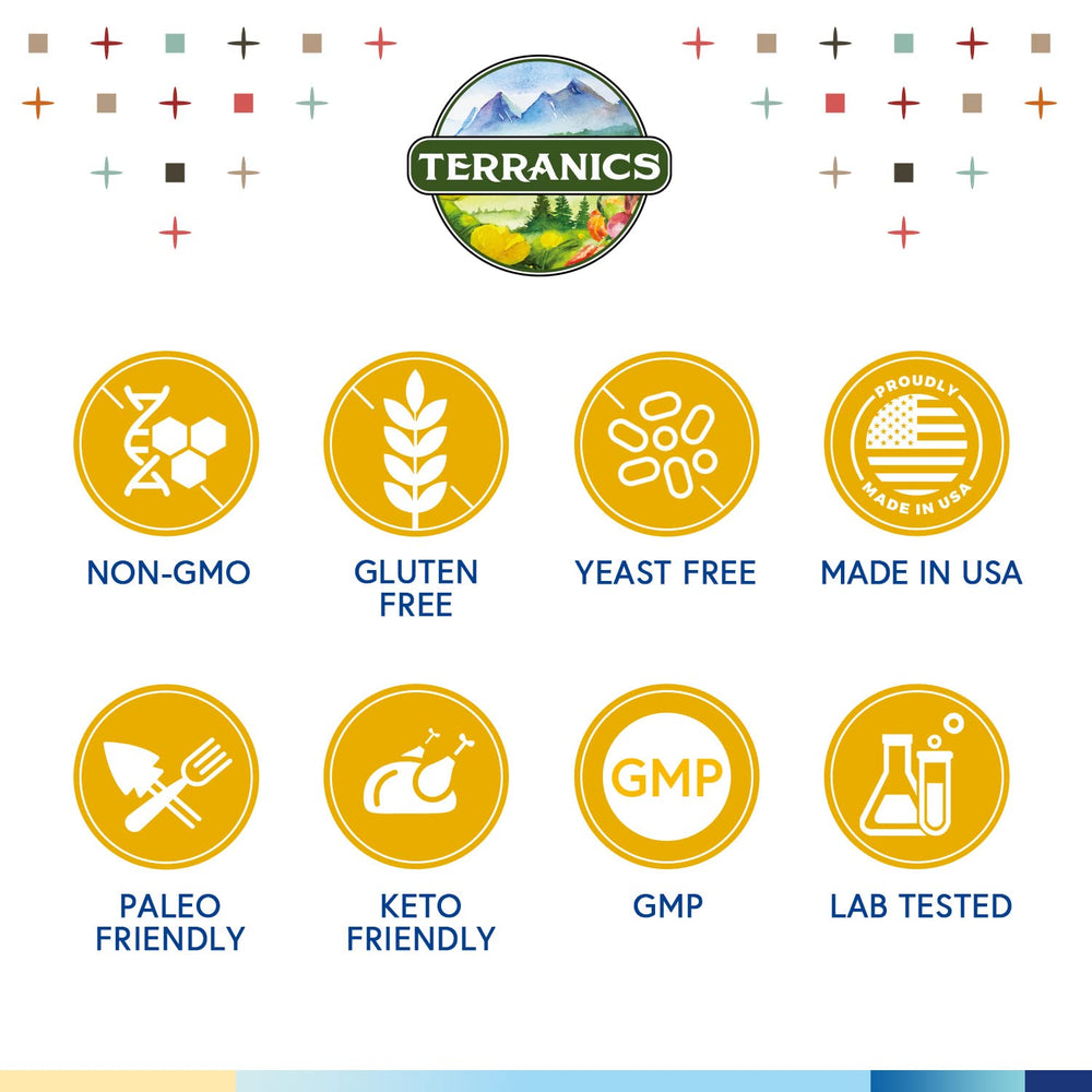 Non-GMO, soy-free, dairy-free, gluten-free icons
