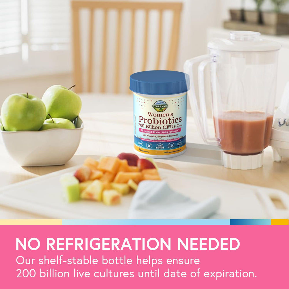 Shelf-stable Terranics probiotic bottle