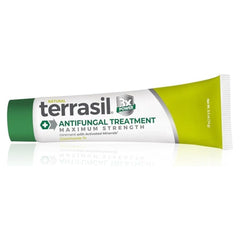 Terrasil antifungal cream tube front view offering quick relief.