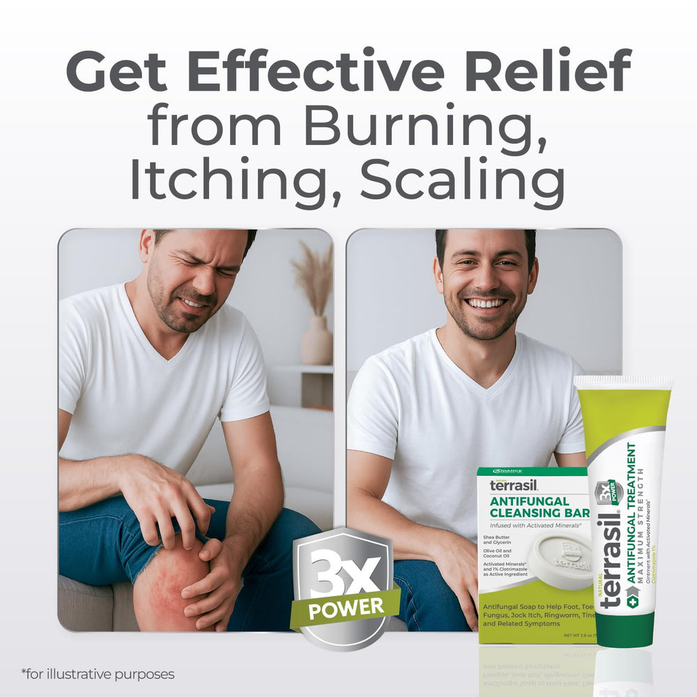 Terrasil antifungal soap lather demonstrating daily cleansing benefits