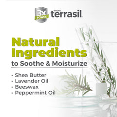 Terrasil Tinea Soap ingredients reveal beeswax and coconut oil for soothing care.