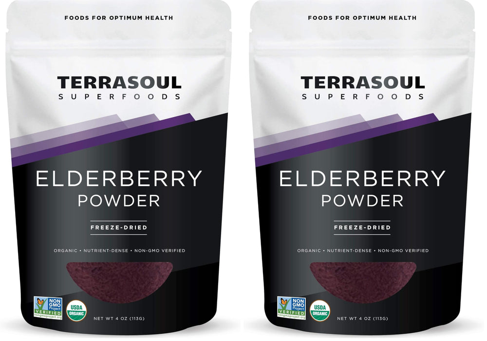 Terrasoul Organic Elderberry Powder 4 oz Pack of 2 packaging