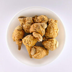 Terrasoul maca powder close-up texture showing fine powder quality.