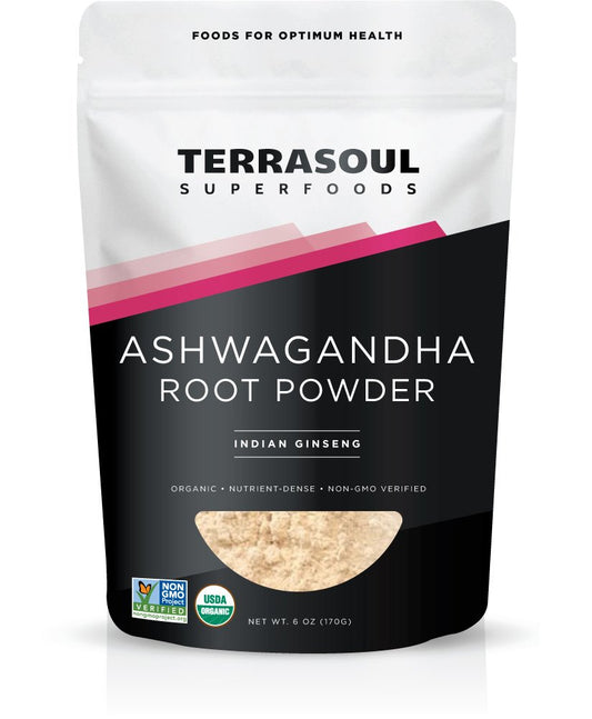 Terrasoul Organic Ashwagandha Root Powder 6oz pouch front