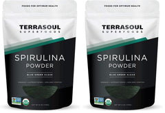 Terrasoul Organic Spirulina Powder 6 oz Pack of 2 — front view