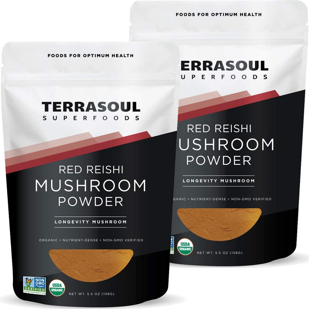 Terrasoul Reishi Powder 4:1 Extract front view in 11 oz two-pack