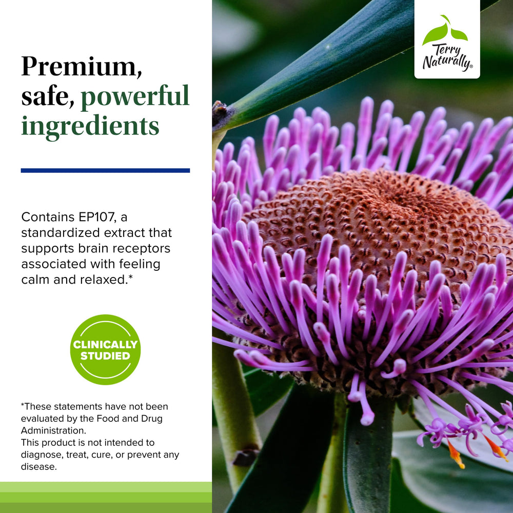 Bottled AnxioCalm with glossy label highlights quality and non-GMO formula