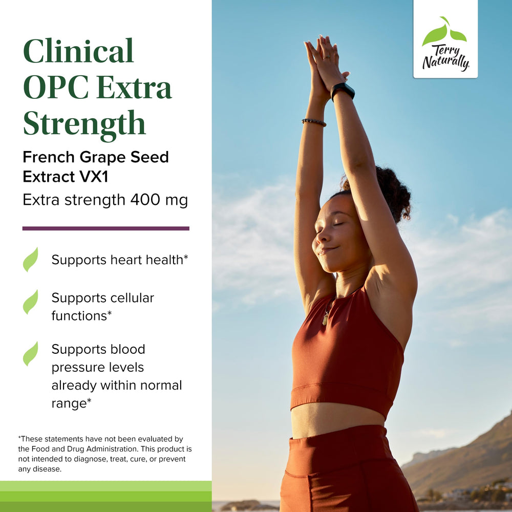 Graphic illustrating cardiovascular health benefits of OPC