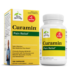 Bottle of Terry Naturally Curamin 120 capsules showing label for circulation and endorphin support