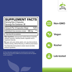Terry Naturally Strontium bottle with supplement facts
