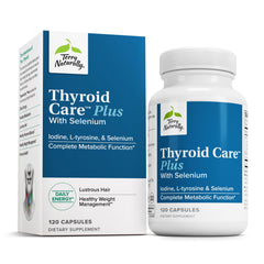 Close-up of Terry Naturally Thyroid Care Plus bottle