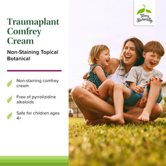 Comfrey plant components (flowers stems leaves) featured in Traumaplant Cream