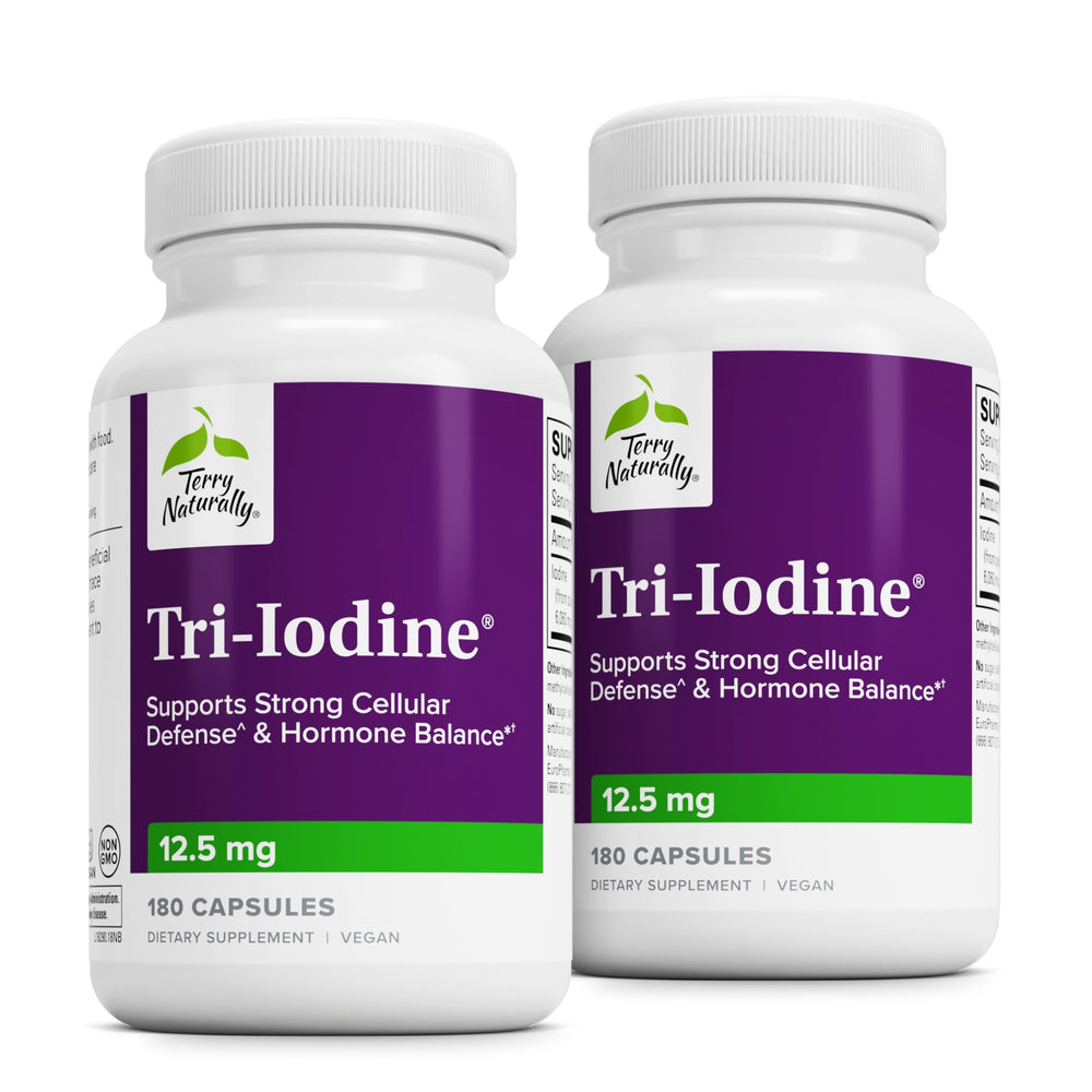 Terry Naturally Tri-Iodine bottle with 180 capsules